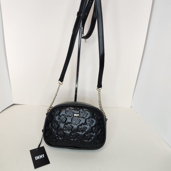 DKNY Sharon Camera Crossbody Embossed - Black - NWT - Picture 2 of 9